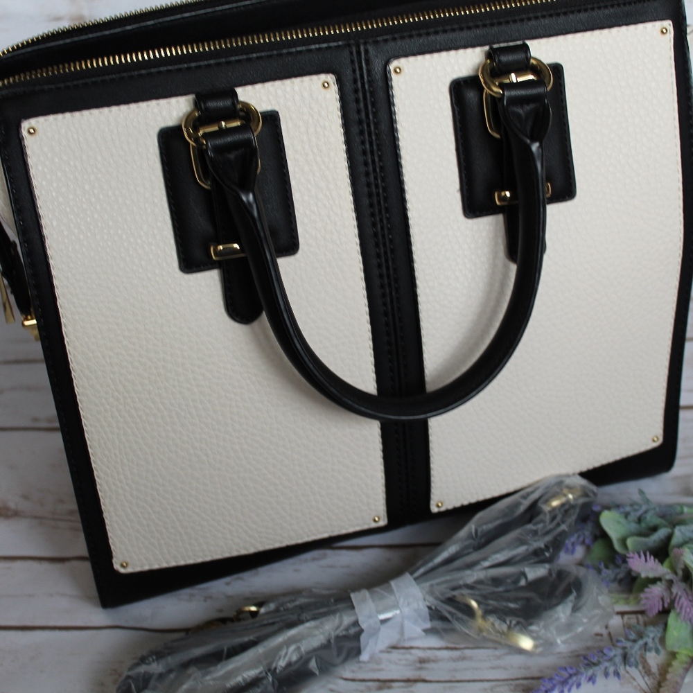 Aldo Black and White Leather Handbag